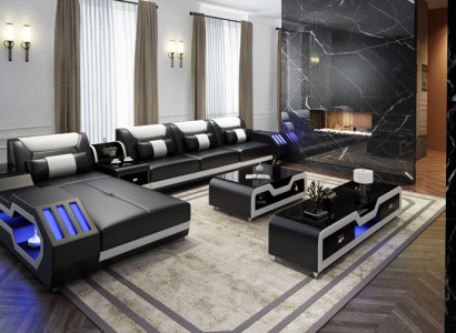 Noble luxury couch corner sofa living landscape multifunctional couches sofa USB light
