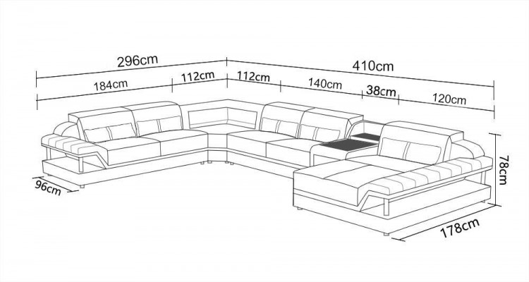 Perfect Harmony Large Leather U-Shaped Corner Sofa for a Stylish Living Room