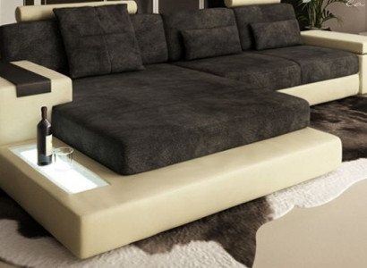 Sleep corner sofa, living area corner sofa, upholstered corner seat, couch, modern L-shape, big.
