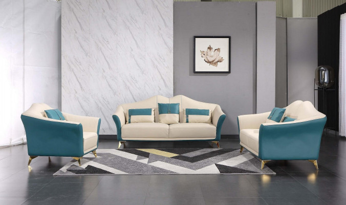 Chesterfield sofa set upholstered seat furniture 2-piece set 3+2 seater new