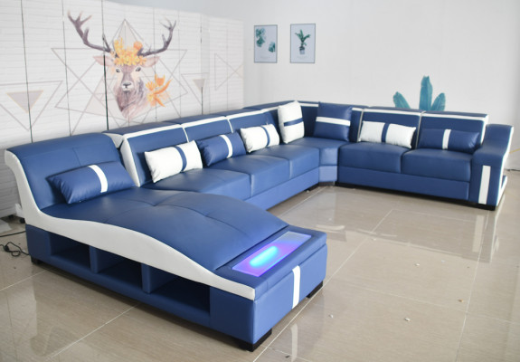 Sofa U-shape leather sofa set living landscape design modern sofa corner sofa