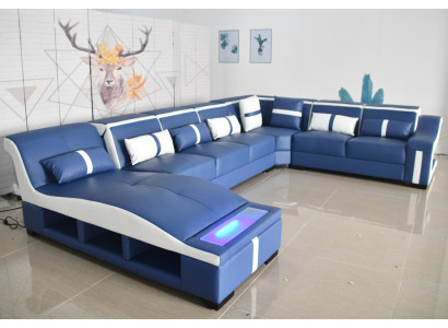 Sofa U-shape leather sofa set living landscape design modern sofa corner sofa