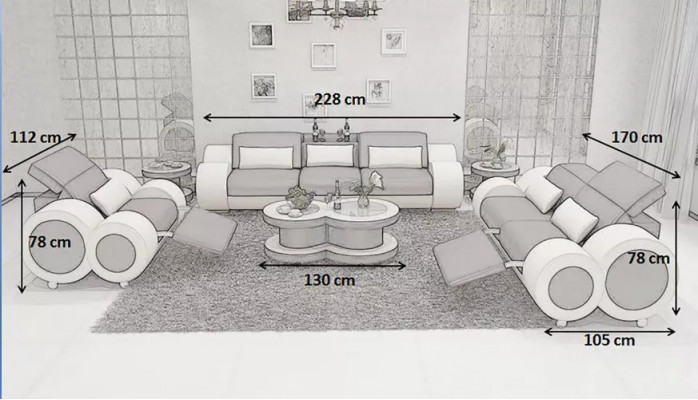 Living landscape designer sofa set 321-seater corner sofa upholstery set