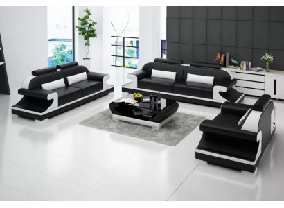 Modern sofa set 221 seater coffee table leather sofa couch living landscape