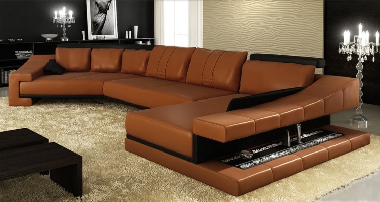 Leather sofa living area XXL corner sofa big sofa couch set designer sofa PHM105