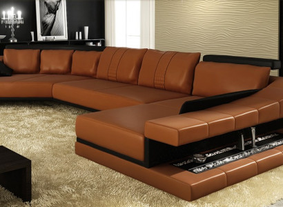 Leather sofa living area XXL corner sofa big sofa couch set designer sofa PHM105