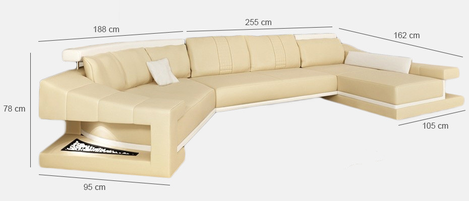 Leather sofa living area XXL corner sofa big sofa couch set designer sofa PHM105