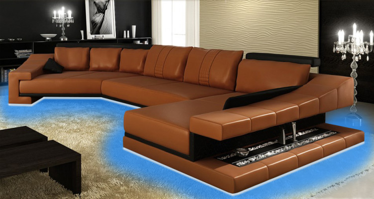 Leather sofa living area XXL corner sofa big sofa couch set designer sofa PHM105