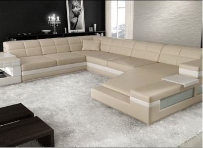 Living Area Designer Sofa Couch Large Upholstered Leather Sofas Corner Seat PH3006