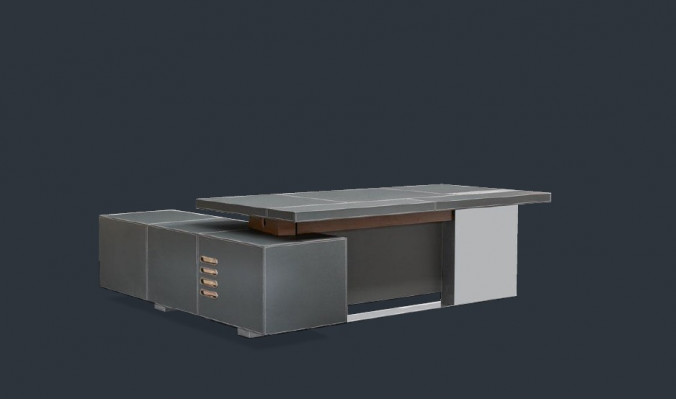 Design office furniture setup desk corner table boss leather wood