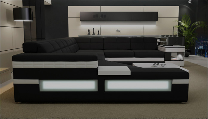 Designer sofa, sofa landscape, corner sofa, sofa landscape, upholstered couch, new