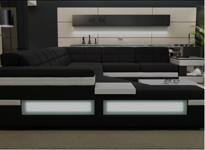 Designer sofa, sofa landscape, corner sofa, sofa landscape, upholstered couch, new