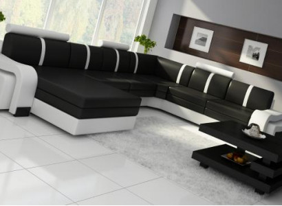 Living landscape sofa with USB upholstery leather sofa corner sofa corner couch leather suite NEW