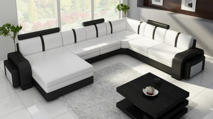 Living landscape sofa with USB upholstery leather sofa corner sofa corner couch leather suite NEW