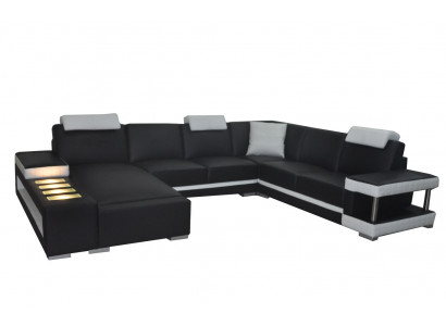 Designer leather upholstered corner sofa upholstered corner landscape room big leather.