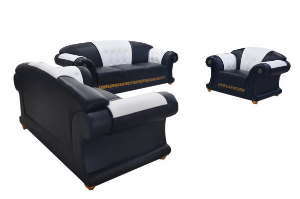3+2+1 Set Leather Sofa Couch Upholstery Couches Sofas Living Landscape Luxury New