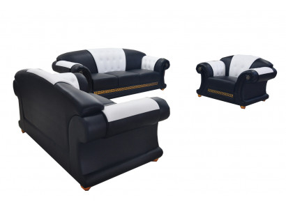 3+2+1 Set Leather Sofa Couch Upholstery Couches Sofas Living Landscape Luxury New