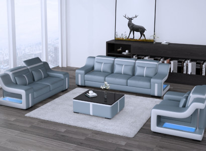 Sofa USB Couch Upholstery 3+2+1 Suite Leather Sofas Couch Set Combination New