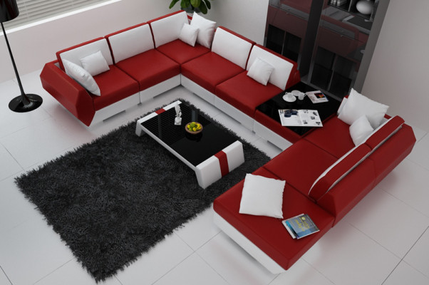 Leather sofa, couch, sofa set, new corner sofa, corner suite, modern design R7002 sofa.