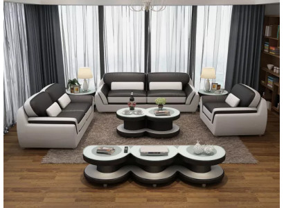 Designer sofa leather sofa suite 3-2-1 seater modern sofa living landscape