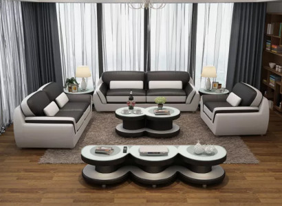 Designer sofa leather sofa suite 3-2-1 seater modern sofa living landscape