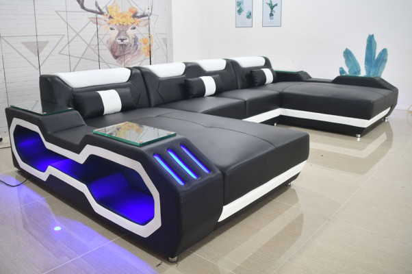 Modern sofa, soft corner sofa, living area design, leather corner sofa, U-shaped sofa.