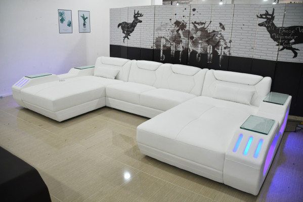 Leather corner sofa U-shaped sofa modern sofa corner sofa soft living area design