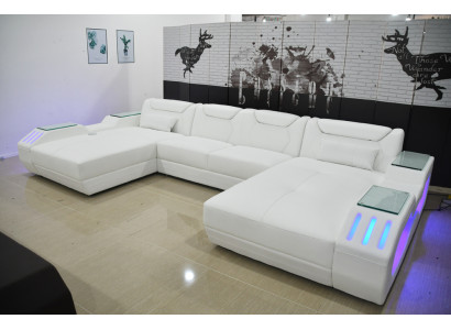 Leather corner sofa U-shaped sofa modern sofa corner sofa soft living area design