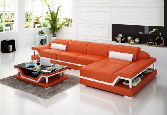 Seating landscape leather sofa corner sofa L-shape modern sofa corner sofa upholstery.