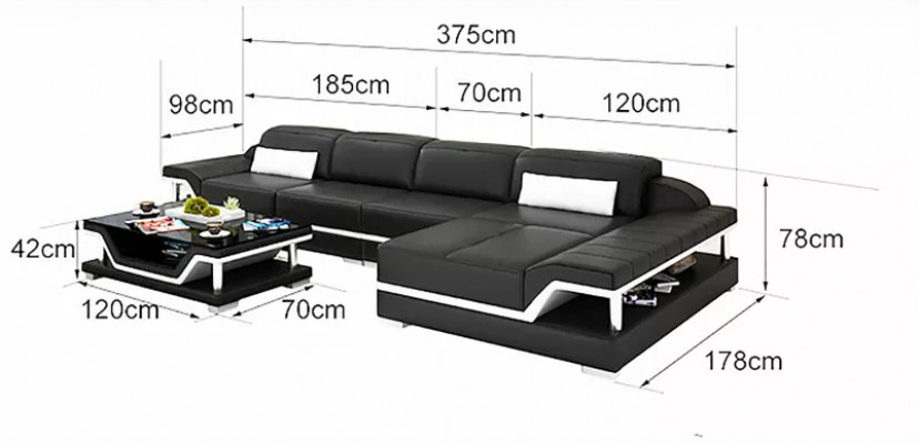 Seating landscape leather sofa corner sofa L-shape modern sofa corner sofa upholstery.