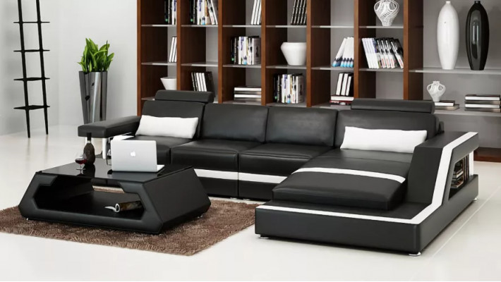 Corner sofa upholstered leather sofa L-shaped modern sofa living landscape