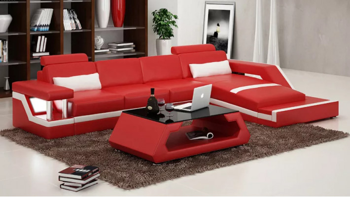Corner sofa upholstered leather sofa L-shaped modern sofa living landscape