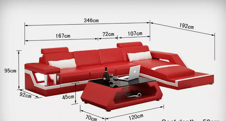 Corner sofa upholstered leather sofa L-shaped modern sofa living landscape
