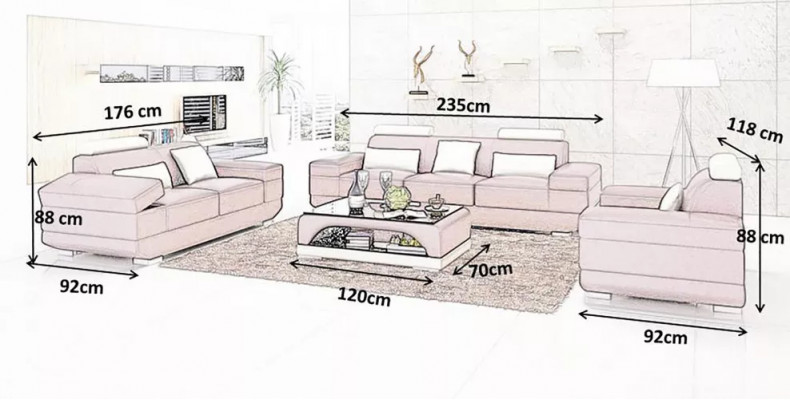 Modern couch sofa set 3-2-1 seater coffee table leather sofa sofa corner unit