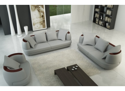 Leather sofa set 3+2+1 couch seat cushion sofa suite set new royal gray