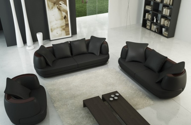 Leather sofa set 3+2+1 couch seat cushion sofa suite set new royal gray