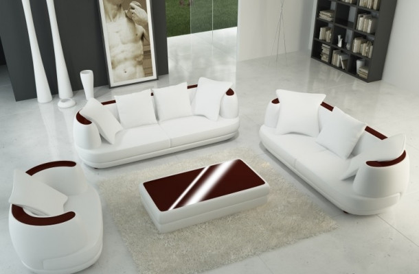 Sofa set couch upholstery leather sofa 3+2+1 classic couches royal seat black