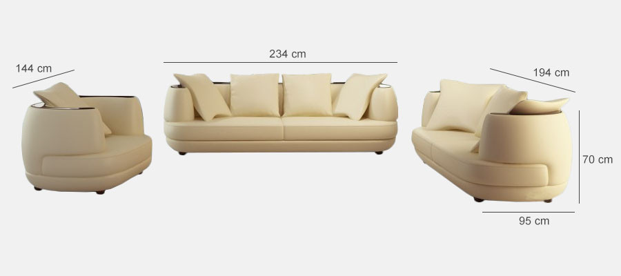 Sofa set couch upholstery leather sofa 3+2+1 classic couches royal seat black