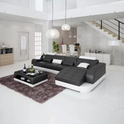 Corner sofa L-shape modern sofa leather corner sofa upholstered living landscape