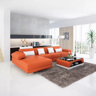 Leather sofa, corner sofa, upholstered designer sofa, modern sofa, L-shaped corner sofa
