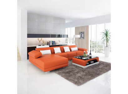 Leather sofa, corner sofa, upholstered designer sofa, modern sofa, L-shaped corner sofa