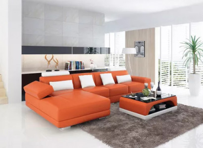 Leather sofa, corner sofa, upholstered designer sofa, modern sofa, L-shaped corner sofa