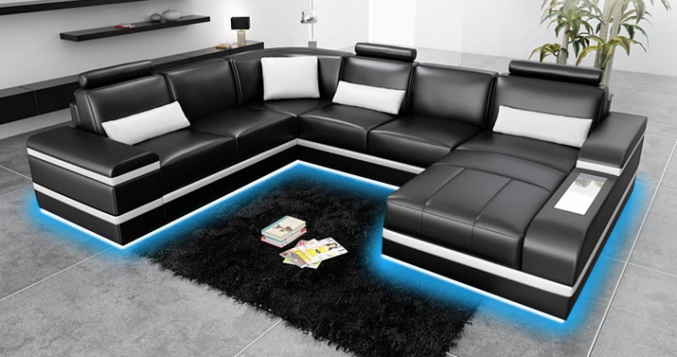 Corner sofa leather sofa big XXL U shape living landscape sofa couch set new H2218