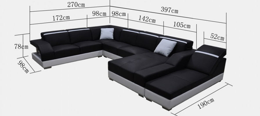 Leather sofa couch living landscape corner sofa suite design modern sofa K5011