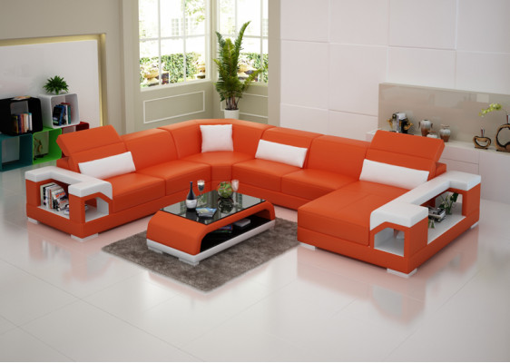 Leather sofa couch living landscape corner sofa corner suite design modern sofa G8014 new