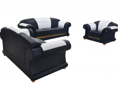 Classic leather sofa set 321 group upholstery seating sets padding USB