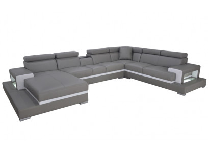 Design leather upholstery seat room living room sofa corner sofas couch designer suite XXL