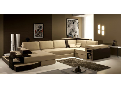 XXL Design Big Sofa +USB Corner Sofa Couch Living Landscape U Shape Leather Textile Corner