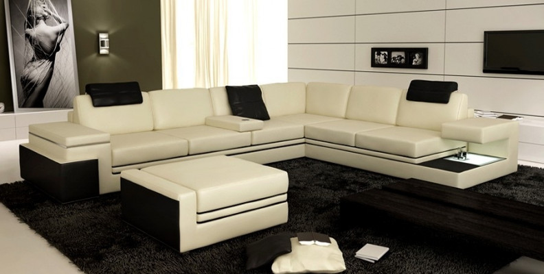 XXL corner sofa living area with USB upholstery seat suite sofas couches textile