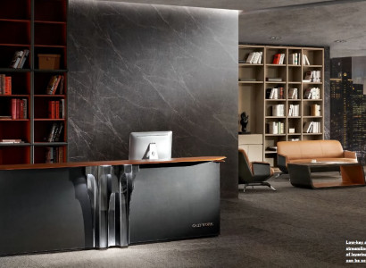 Design reception desks counters reception office hotel practice trade fair